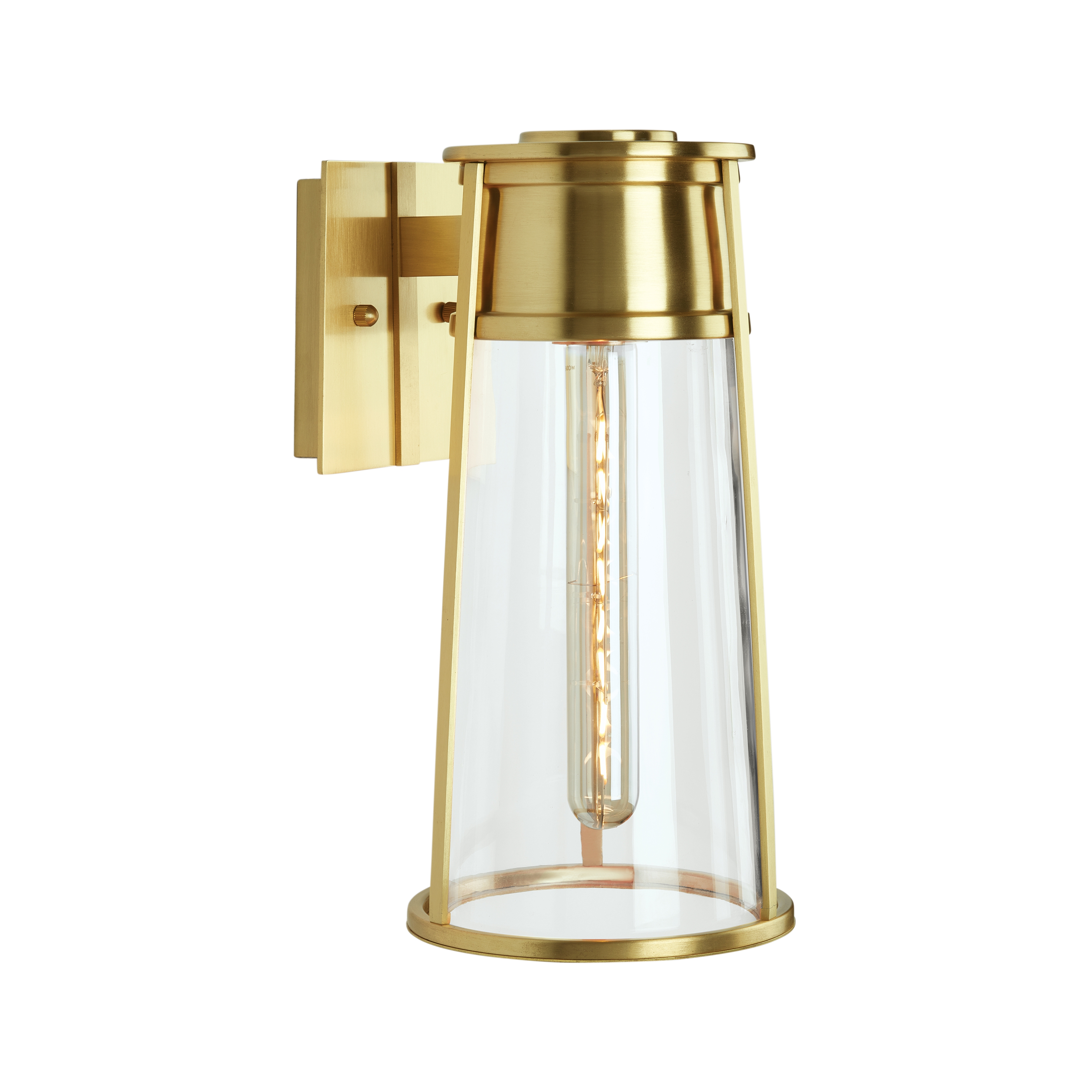 Cone Outdoor Wall Light - Satin Brass - Image 0