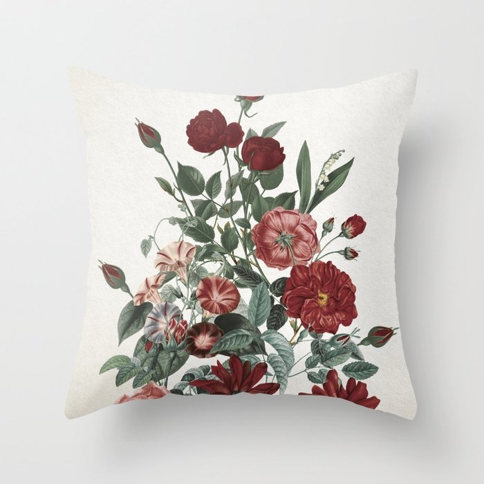 Romantic Garden Ii Couch Throw Pillow by Burcu Korkmazyurek - Cover (16" x 16") with pillow insert - Indoor Pillow - Image 0