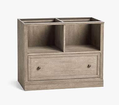 Livingston Double Bookcase Hutch, Grey Wash, In-Home Delivery - Image 1