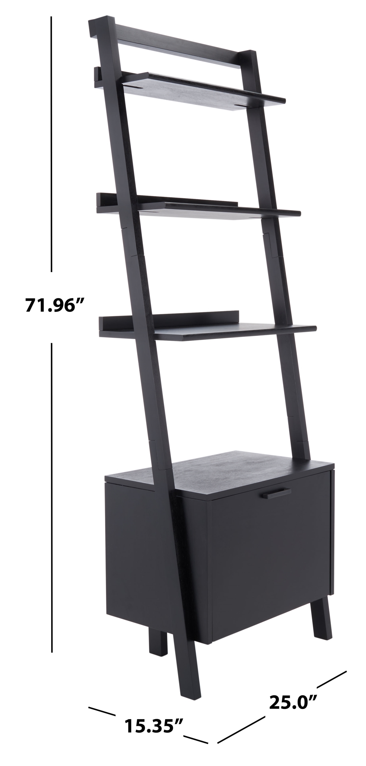 Lavina 3 Shelf 1 Door Etagere - Black - Safavieh - Image 9
