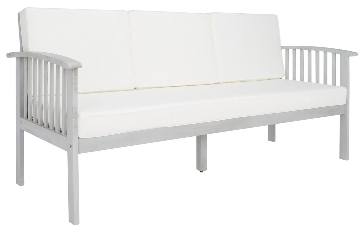 Finnick Outdoor Bench - Grey/Beige - Safavieh - Image 5