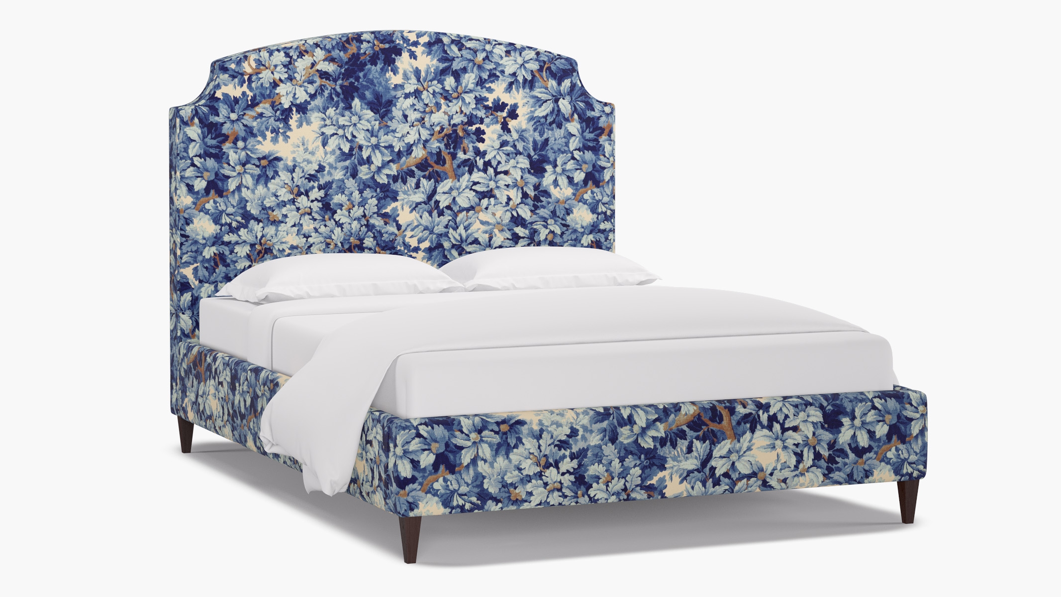 Cove Bed, Limoges Bois De Chene, Espresso Square Tapered Leg, Queen - Image 1