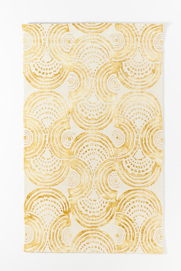 Hand-Tufted Sanna Rug By Anthropologie in Yellow Size 5X8 - Image 0