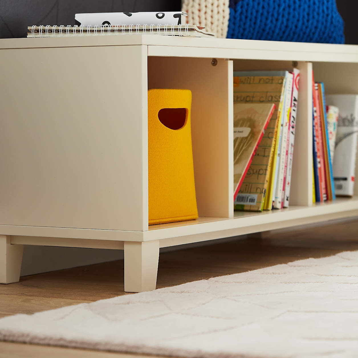 District 3-Cube Stackable Bookcase, Warm White - Image 2