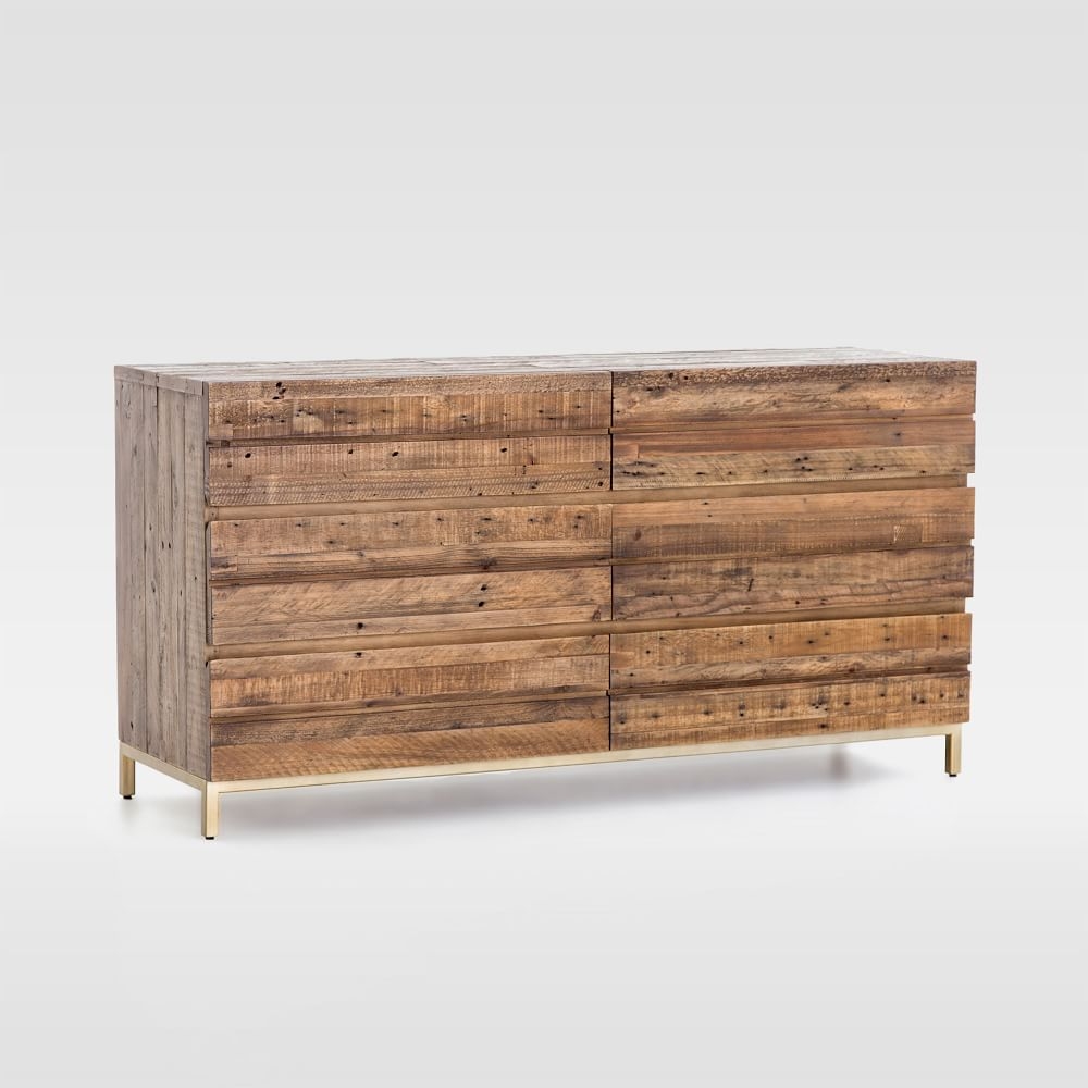 Reclaimed Wood + Iron Base 6-Drawer Dresser - Image 0