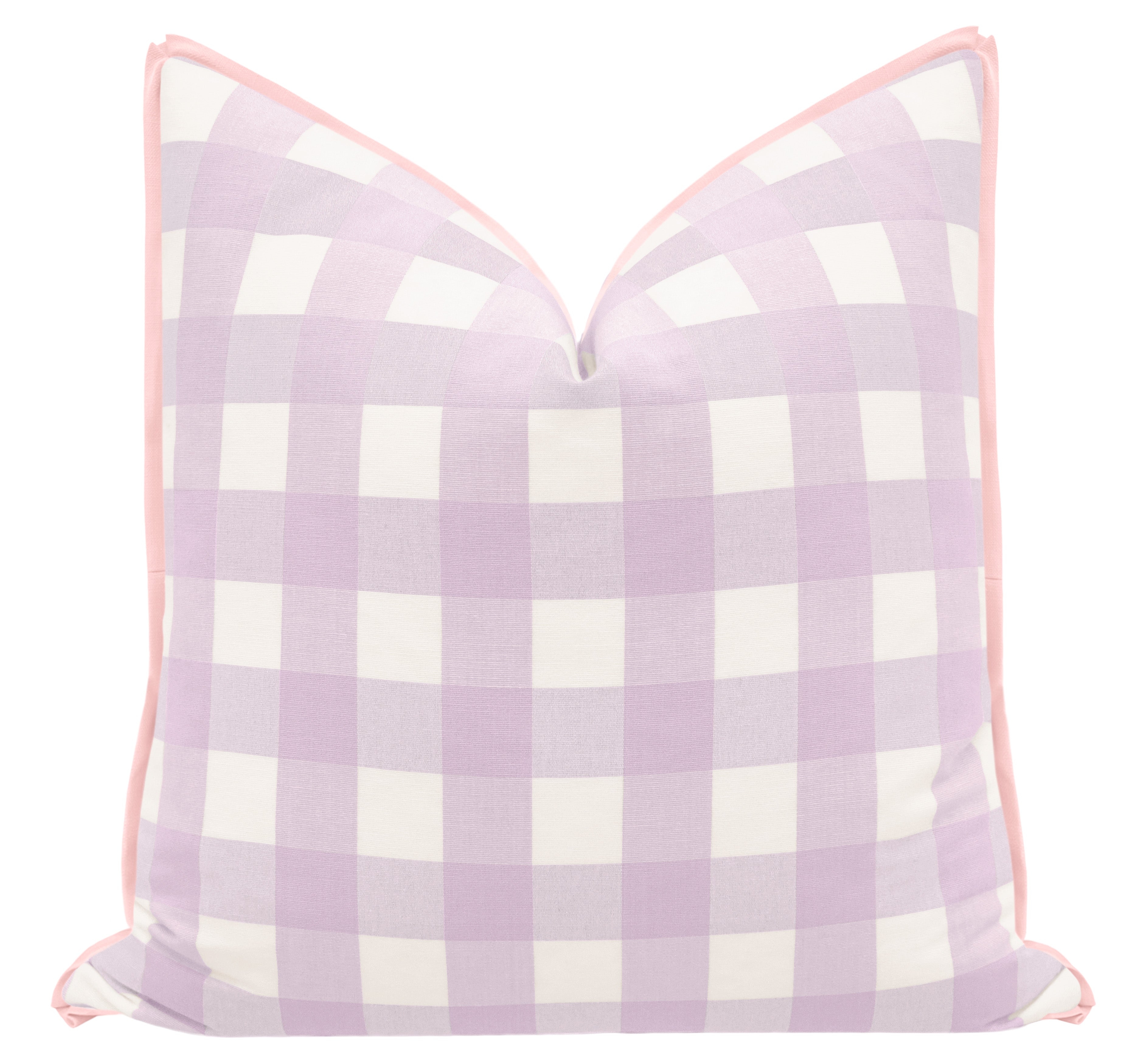 CHARLESTON CHECK // LAVENDER | LDC - 20" X 20" / BUTTERFLY FLANGE / Pink Peony - Image 0