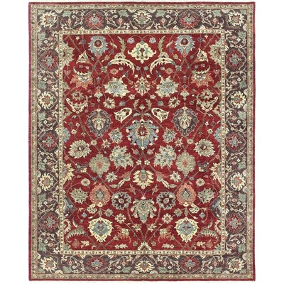 One-of-a-Kind Brokaw Hand-Knotted 2000s Zigler Red 8' x 9'11" Wool Area Rug - Image 0