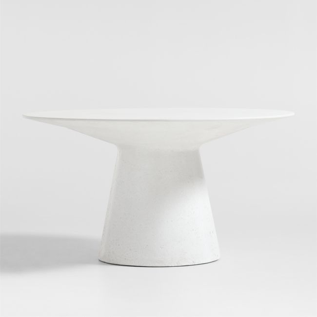 Nayarit 54" White Indoor/Outdoor Concrete Dining Table - Image 0