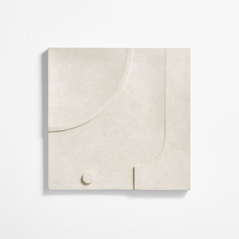 'Taso 24' Hand-Carved White Tile Wall Decor 24"x1.5" - Image 2