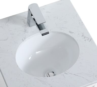 White Moro Single Sink Vanity, 18" - Image 1