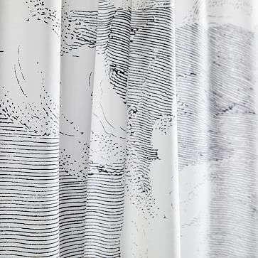 Organic Clouds Shower Curtain, Charcoal, 72"x74" - Image 1