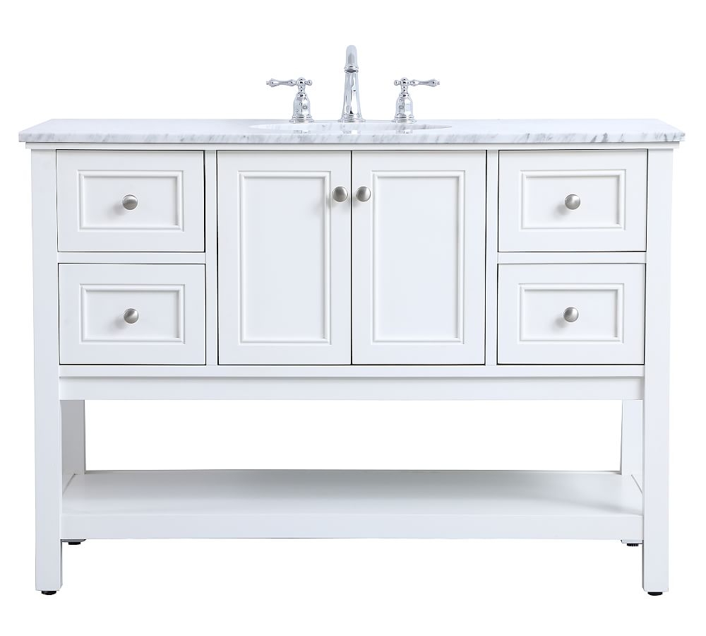 White Taryn Single Sink Vanity, 48" - Image 0