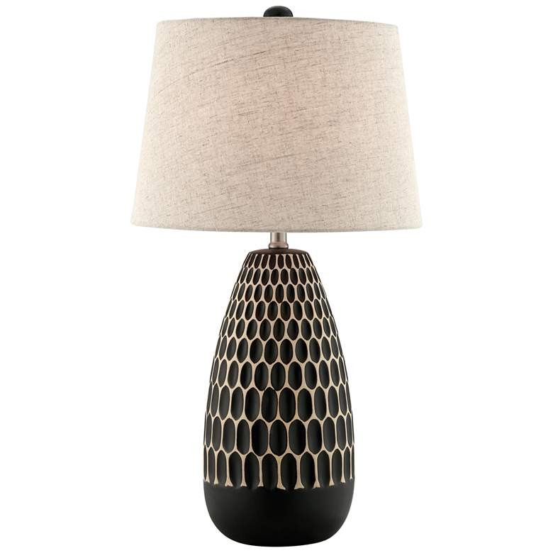 Lite Source Rupali Ceramic Table Lamp, Black - Image 0