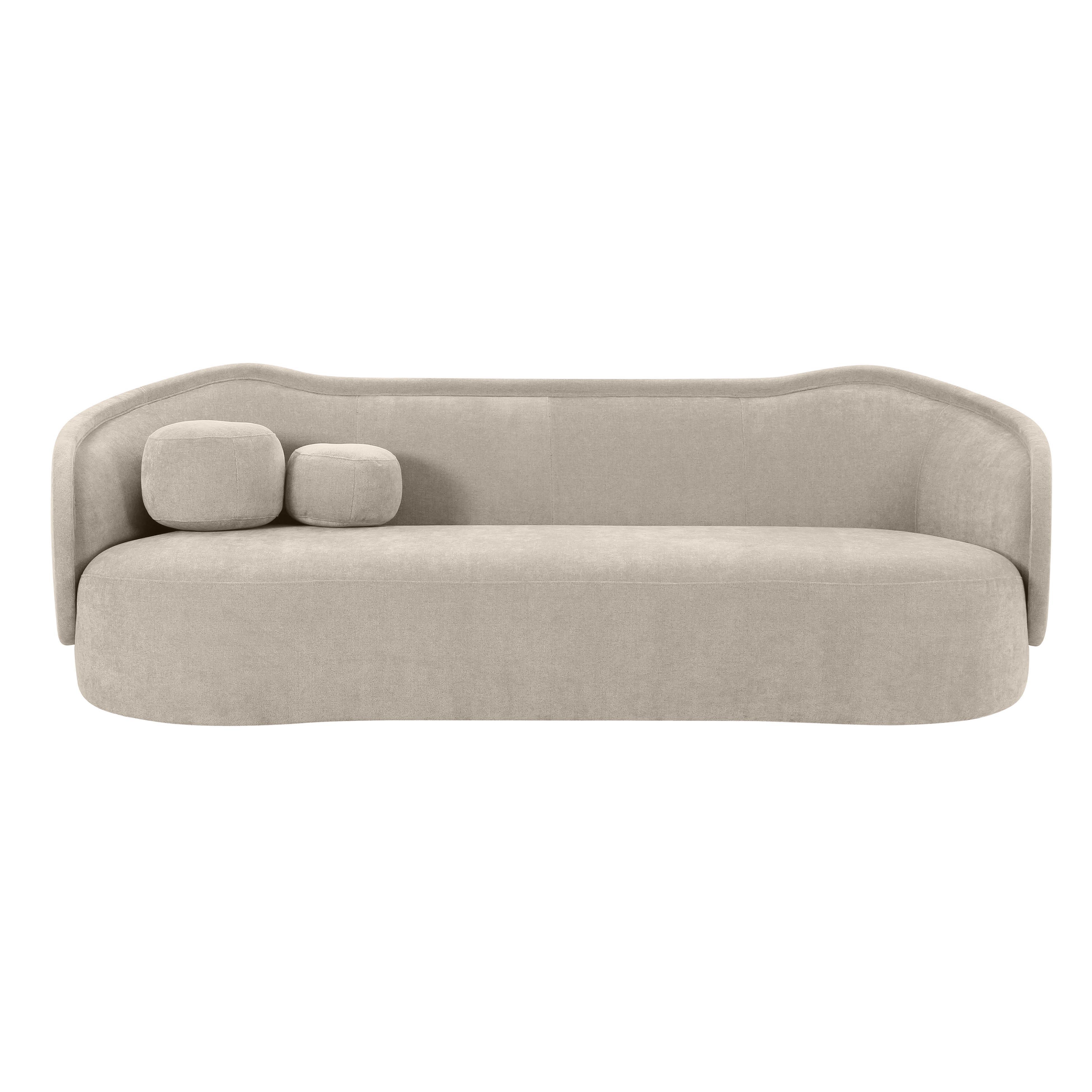 Circe Taupe Textured Velvet Sofa - Image 2