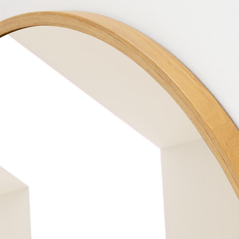 Edge Oak Round Wall Mirror - Image 1