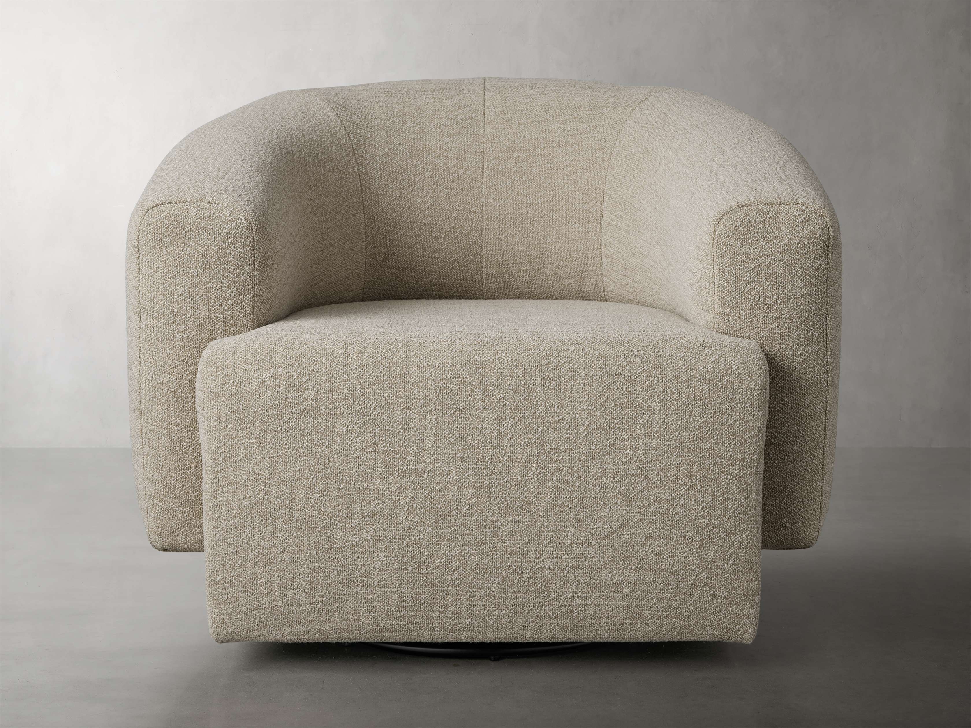 Hamlin Swivel Chair in Upholstered Bellano Flax - Image 0