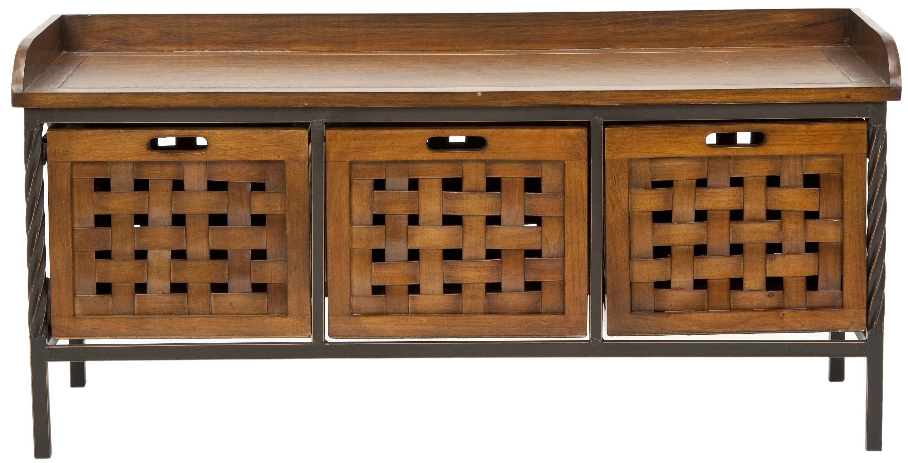 Isaac 3 Drawer Wooden Storage Bench - Filbert Brown - Arlo Home - Image 0