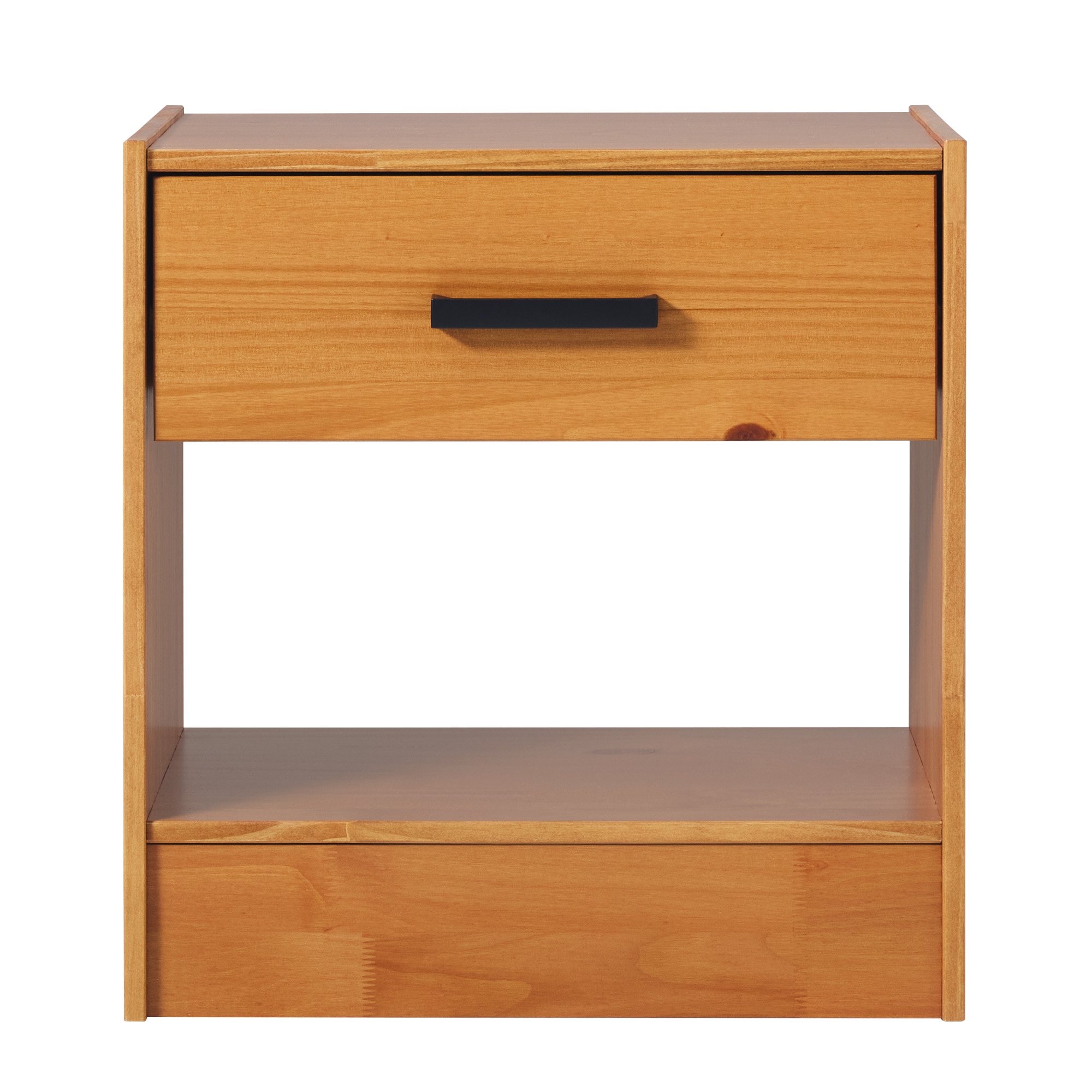 Contour & Co. Declan 1-Drawer with Handle Solid Wood Nightstand - Carmel - Image 1