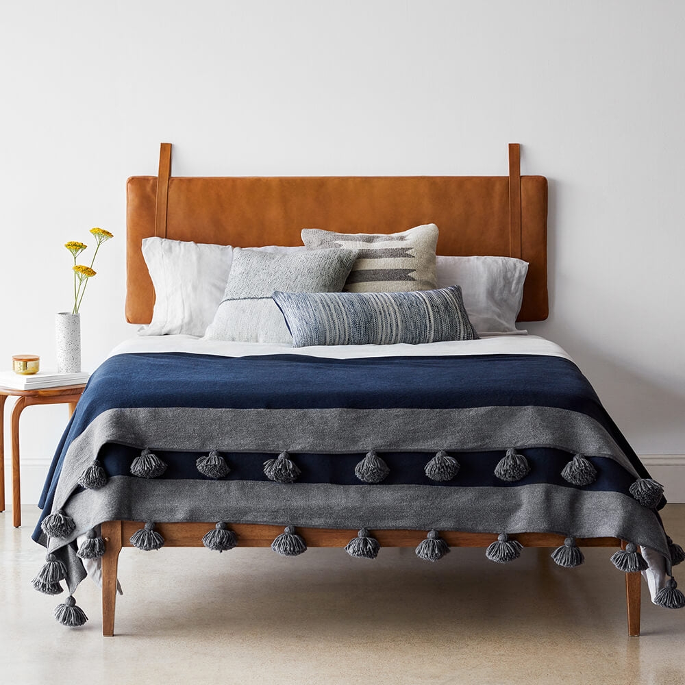 The Citizenry Hanging Leather Headboard | Full/Queen | Caramel - Image 1