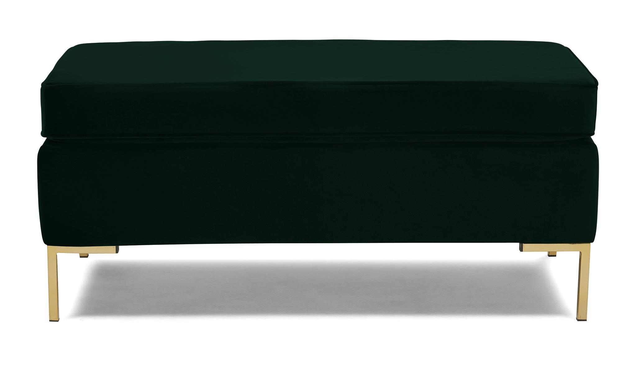 Green Dee Mid Century Modern Bench with Storage - Royale Evergreen - Image 0