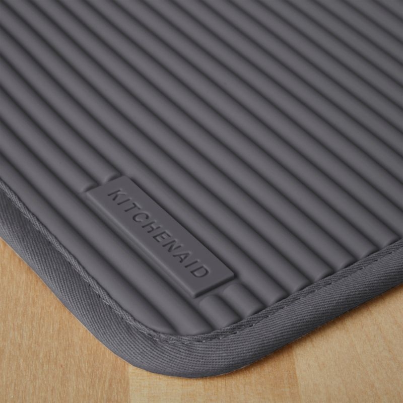 KitchenAid Charcoal Ribbed Soft Silicone Pot Holders, Set of 2 - Image 2