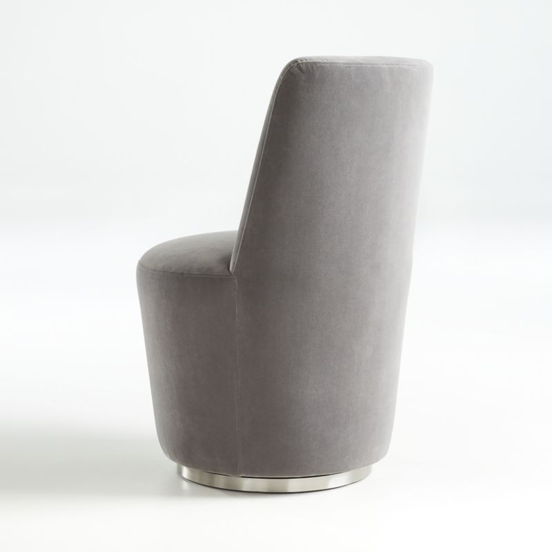 Ofelia Slate Grey Velvet Swivel Dining Chair - Image 2