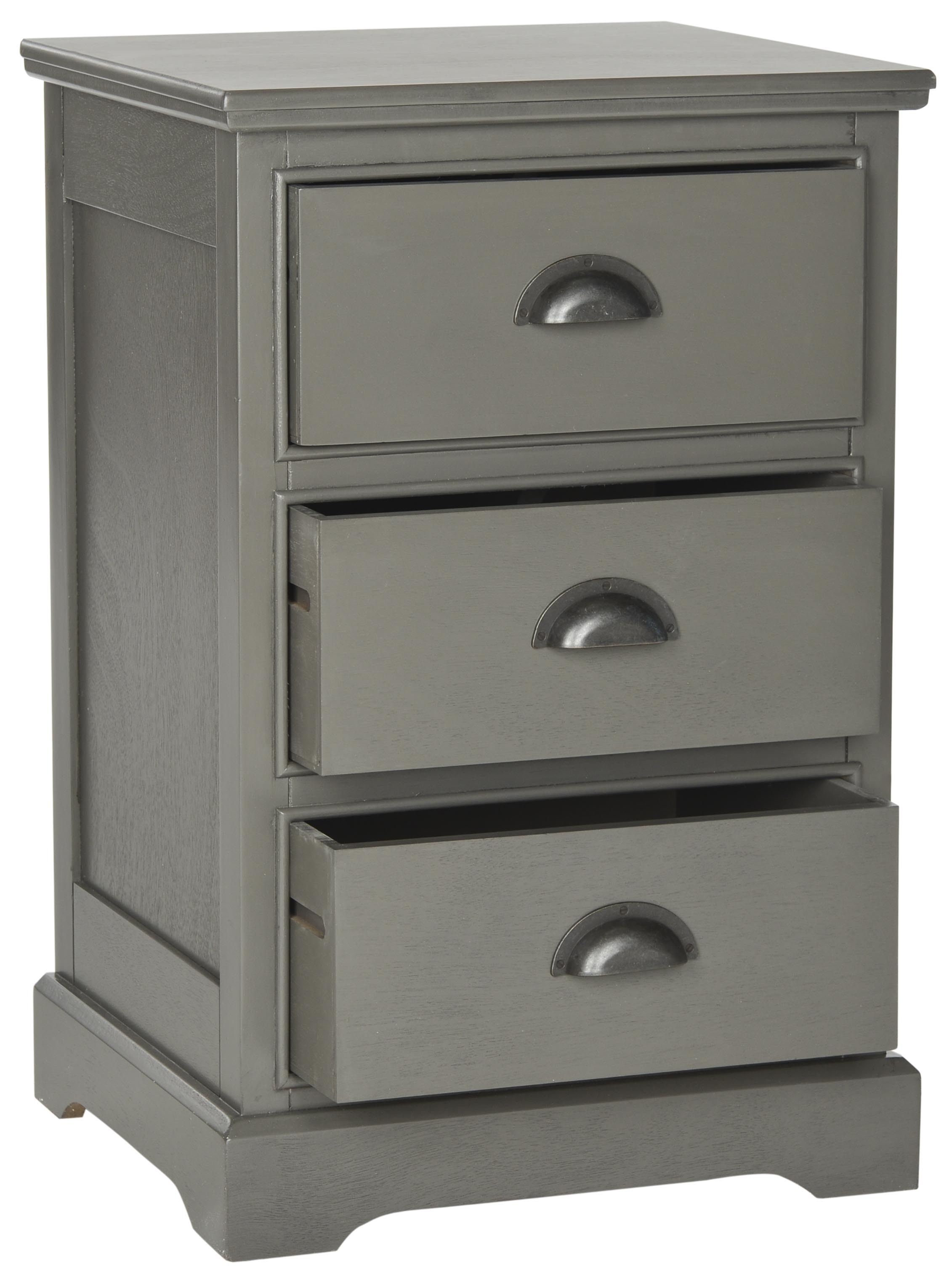 Griffin 3 Drawer Side Table - Grey - Arlo Home - Image 0