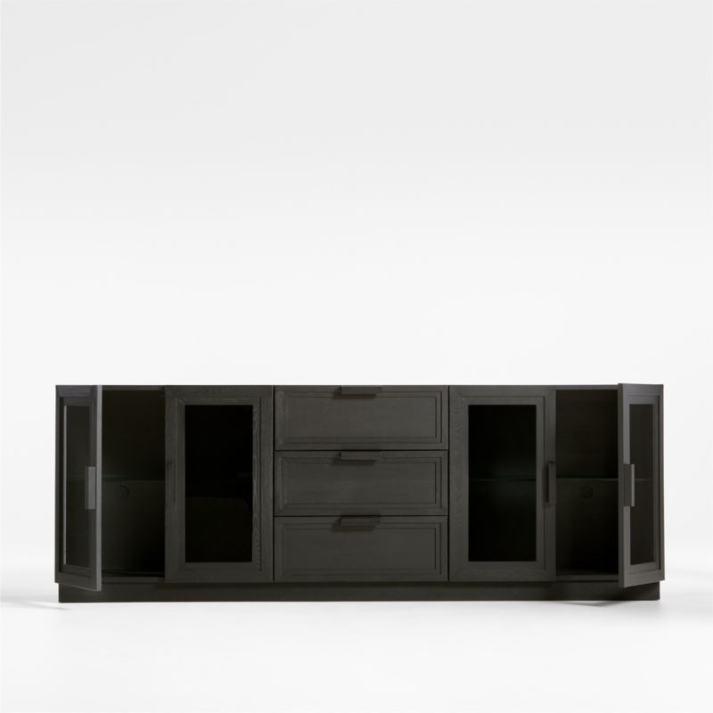 Calypso 90" Black Wood Storage Media Console - Image 1