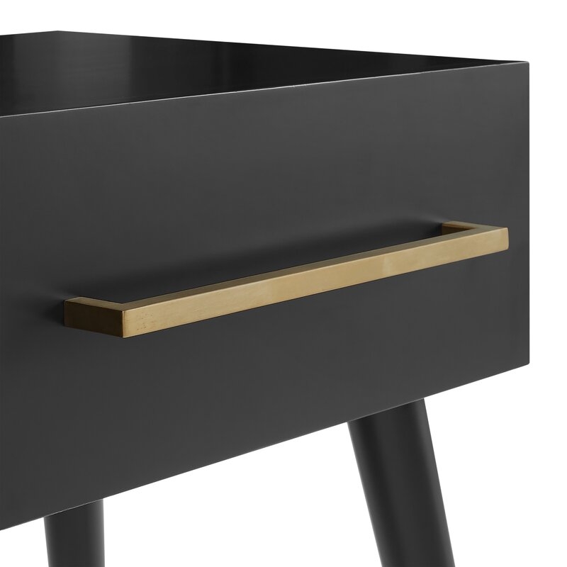 Everett End Table With Storage, Black - Image 5