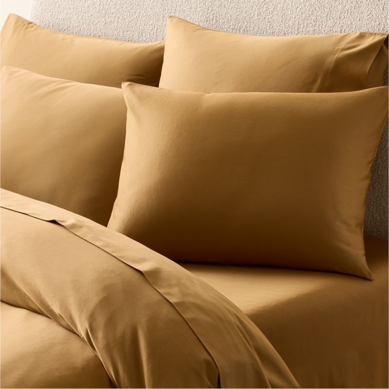 Classic Organic Cotton Sateen 520 Thread Count Smoked Amber Full/Queen Duvet Cover - Image 3