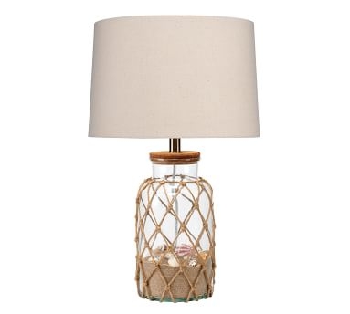 Devendorf Table Lamp, Natural Rope & Clear Glass - Image 1