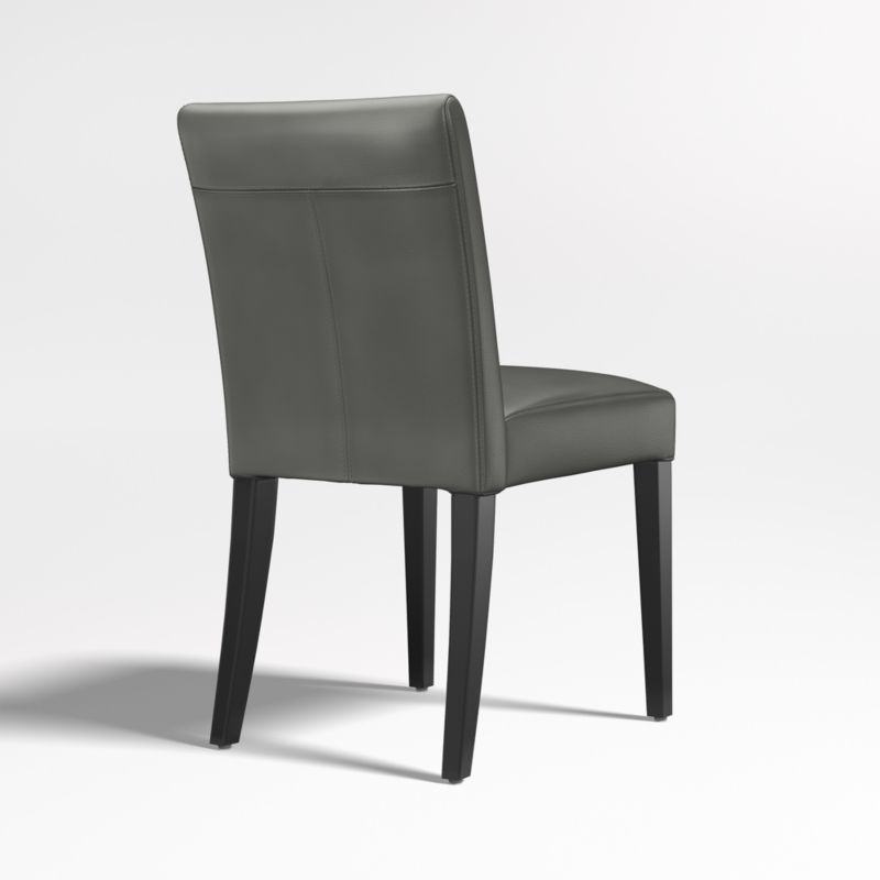 Lowe Smoke Grey Leather Dining Chair with Ebony Wood Legs - Image 4