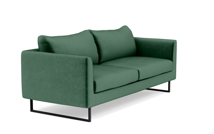 Owens Sofa with Green Malachite Fabric and Matte Black legs - Image 1