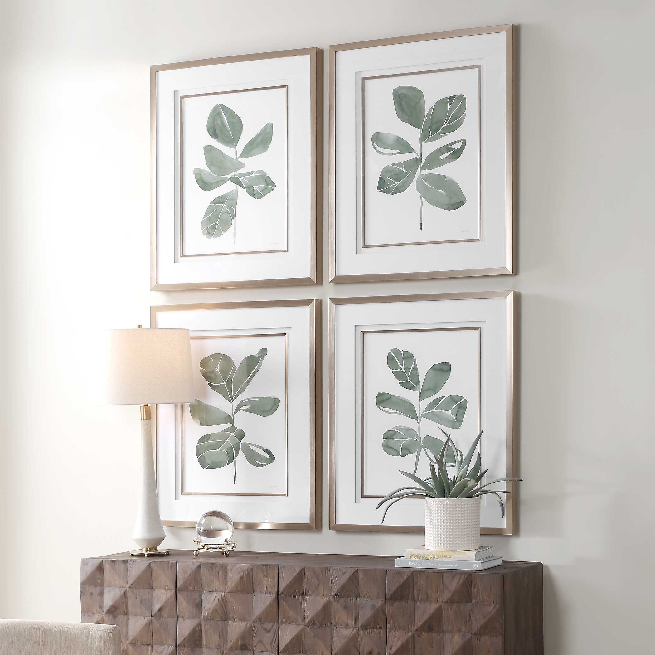 Fiddle Head Leaf Botanical Prints Set/4 - Image 2