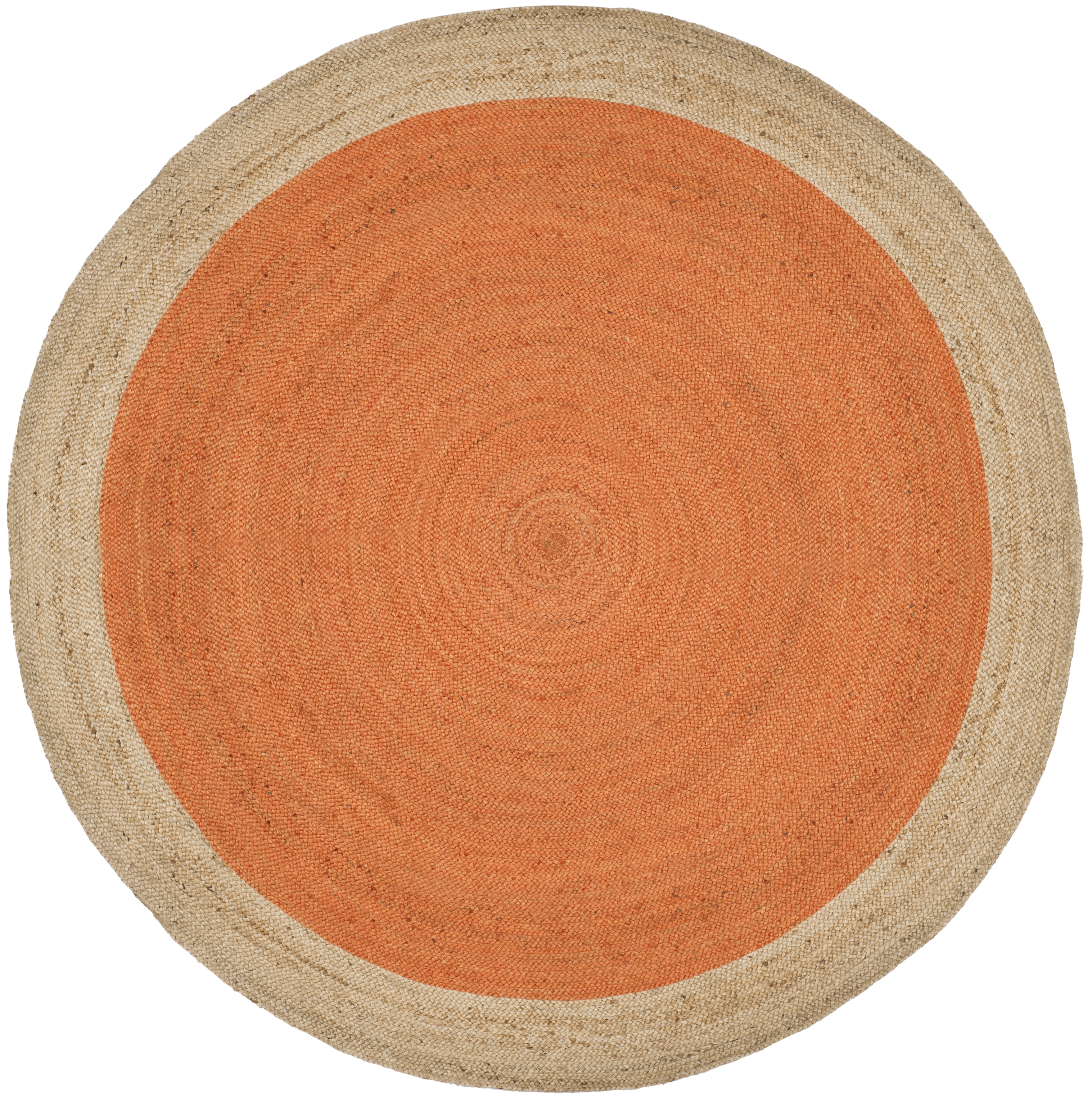 Arlo Home Hand Woven Area Rug, NF801B, Orange/Natural,  8' X 8' Round - Image 0