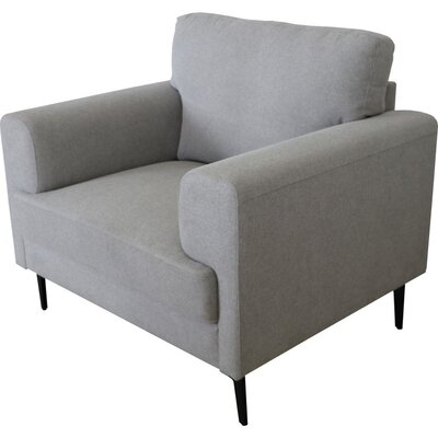 Chair With Fabric Upholstery And Sleek Metal Legs, Gray - Image 0