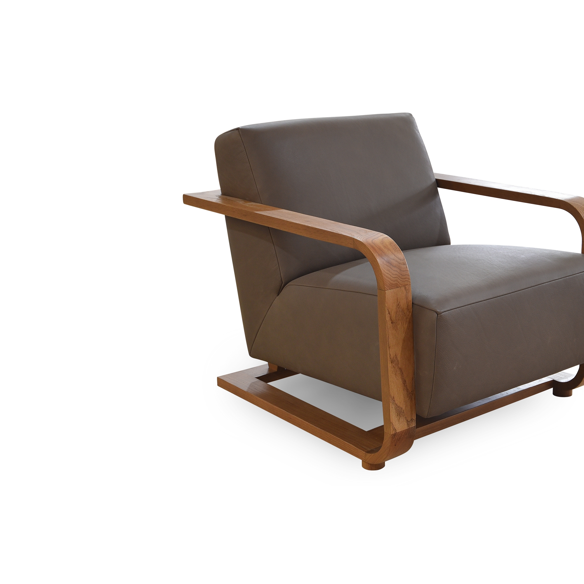 Eckersley Lounge Chair Cool Brown Leather - Image 4