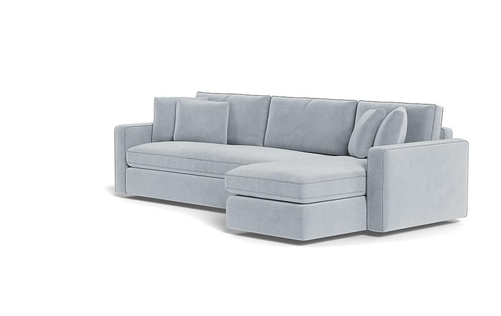 James 3-Seat Right Chaise Sectional with Storage with Custom Piping - Image 2