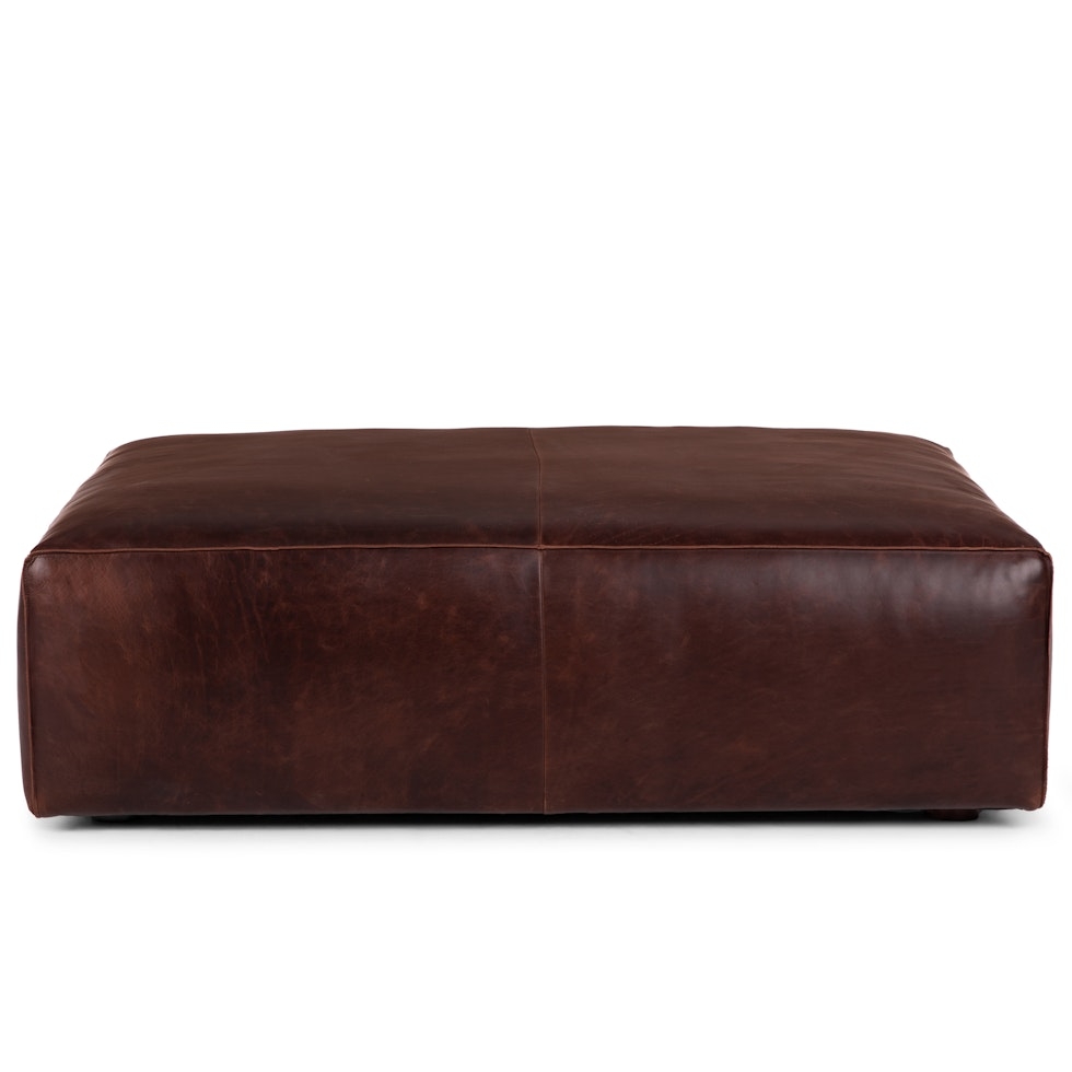 Cigar 47" Leather Ottoman - Indiana Brown - Image 2