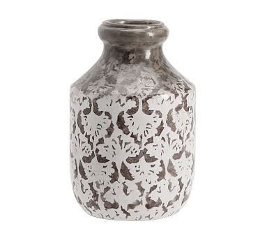 Collette Floral Vase, Gray, Small - Image 0