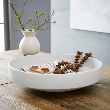 Pure White Ceramic Centerpiece Bowl, Set of Two - Image 3
