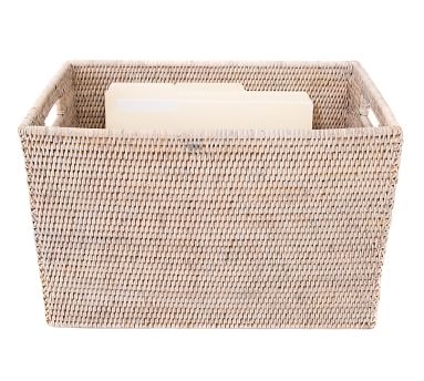 Tava Handwoven Rattan Legal File Box With Lid, White Wash - Image 5