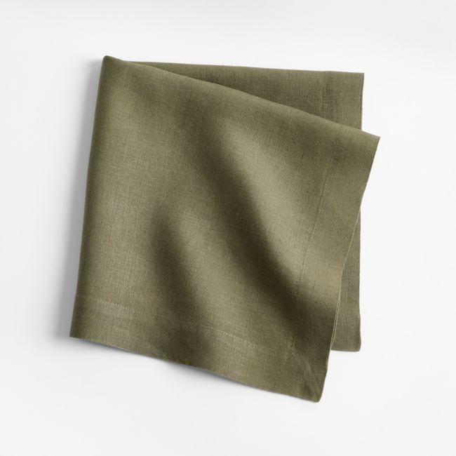 Marin Desert Green EUROPEAN FLAX ™-Certified Linen Napkin - Image 0