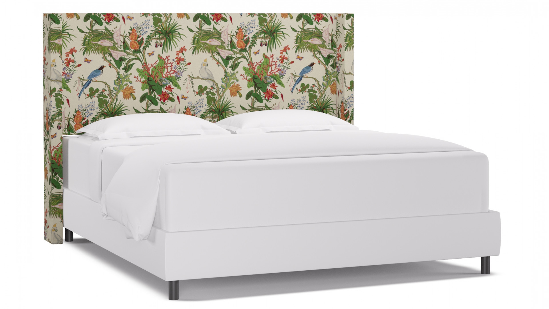 Modern Wingback Headboard, White Cinque Terra, King - Image 0