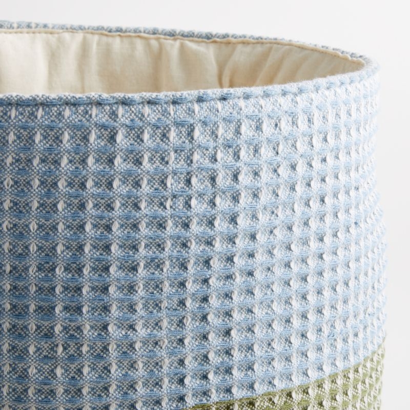 Zyra Blue/Green Striped Storage Bin - Image 3