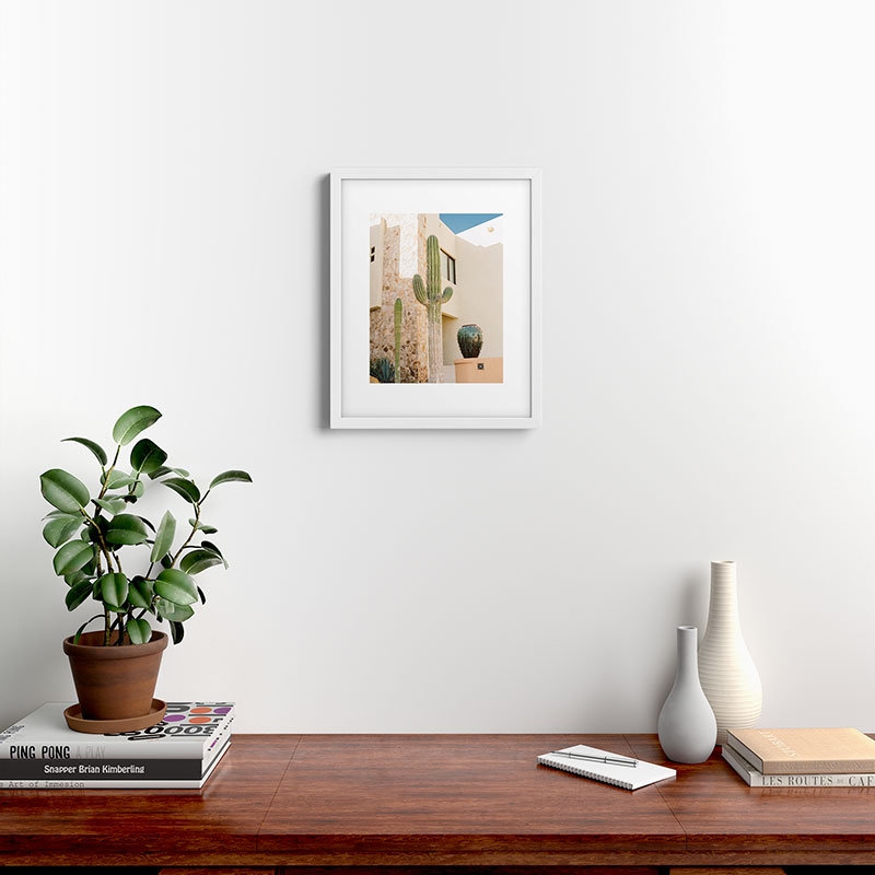 Cabo Cactus Vii by Bethany Young Photography - Modern Framed Art Print, White, 16" x 20" - Image 1