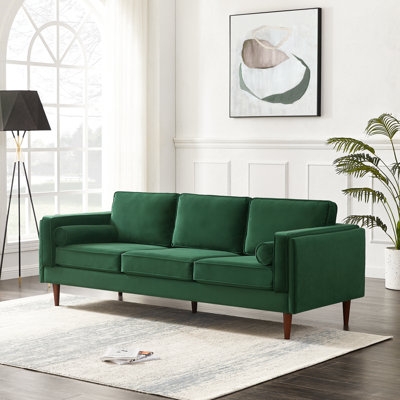 Lindel 86" Velvet Square Arm Sofa with Reversible Cushions - Image 0