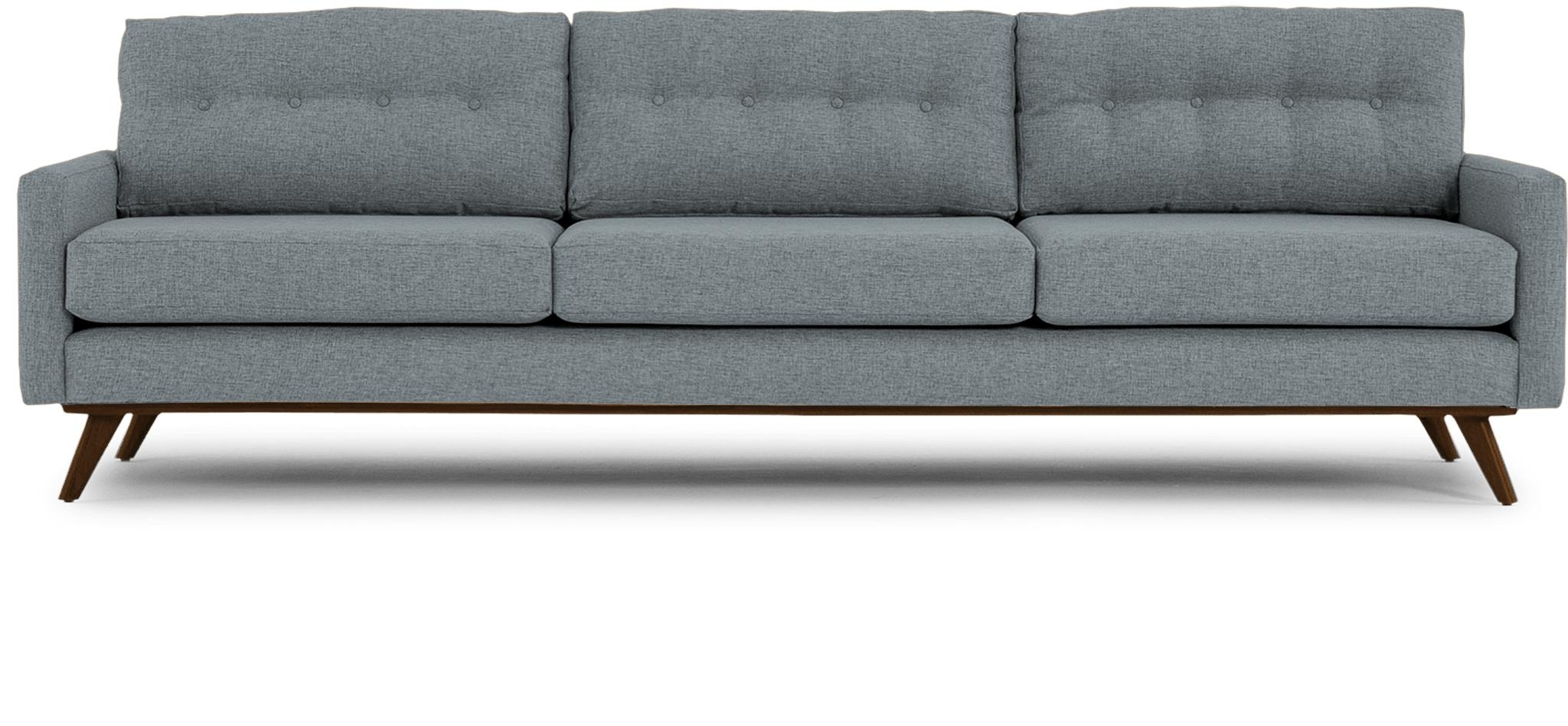 Blue Hopson Mid Century Modern Grand Sofa - Dawson Slate - Mocha - Image 0