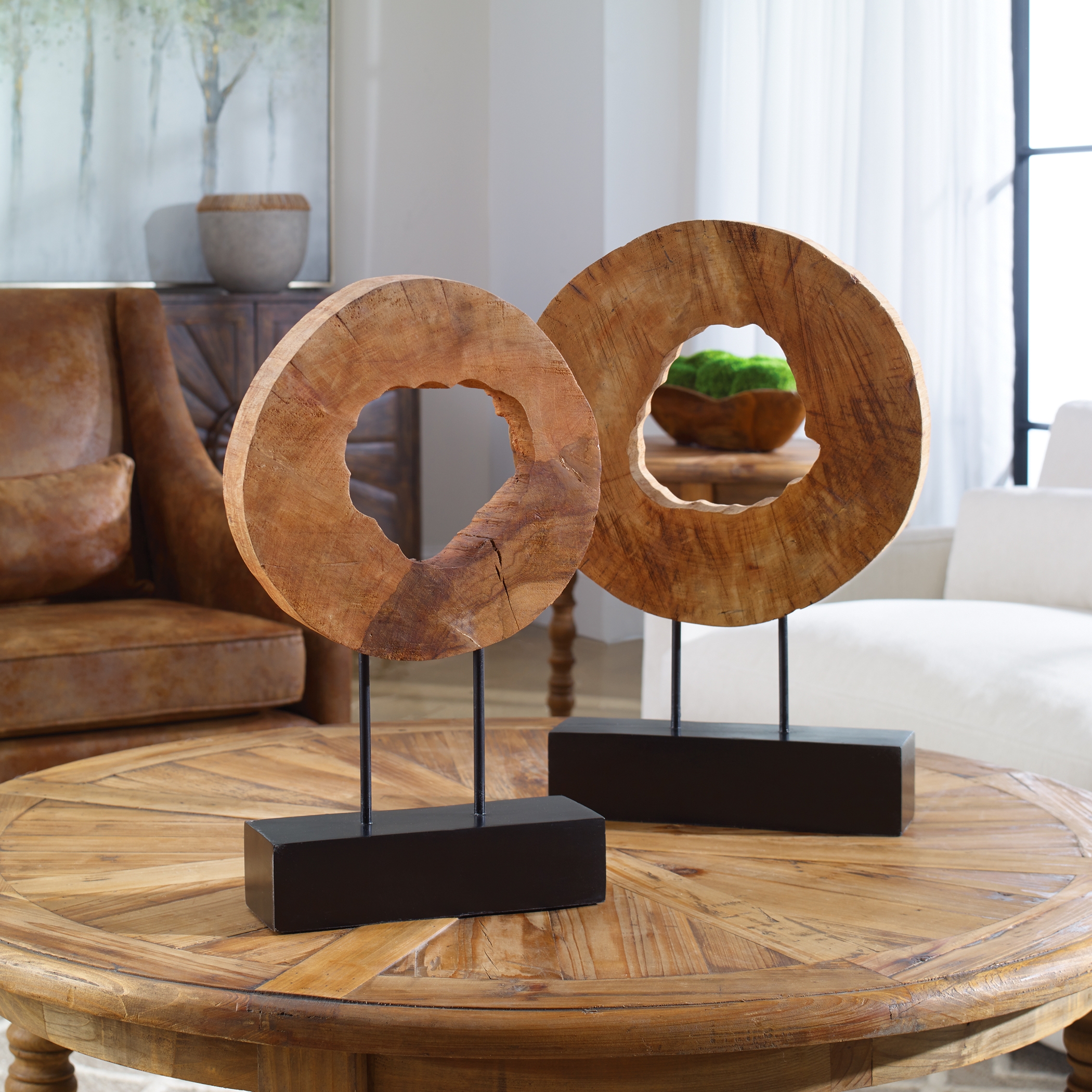 Ashlea Wooden Sculptures S/2 - Image 1