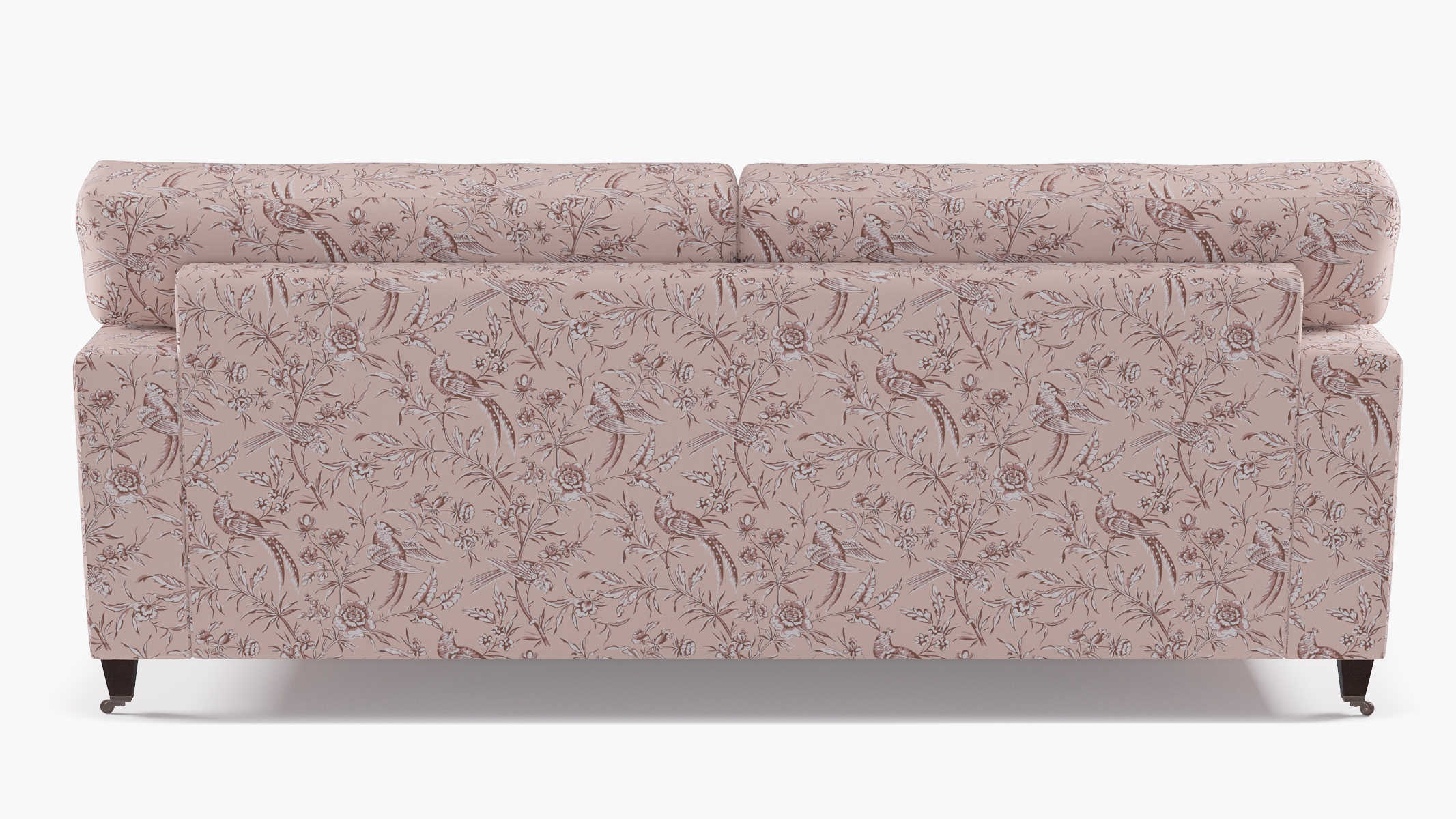 Classic Sofa, Blush Aviary, Espresso with Antique Brass Caster - Image 3